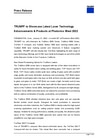 Press Release- TRUMPF Inc at Photonics West 2022