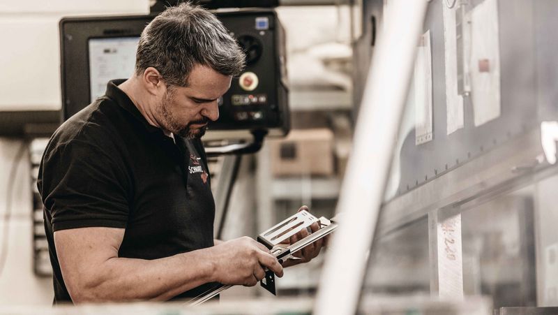 Technician setting up the TruBend 2100