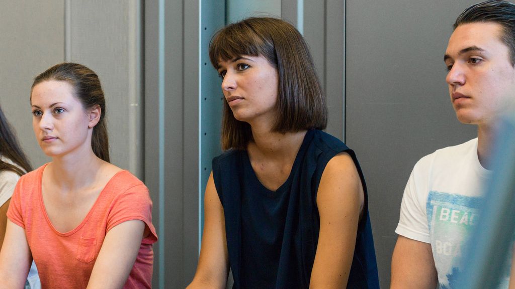 TRUMPF apprentice listening to a lecturer