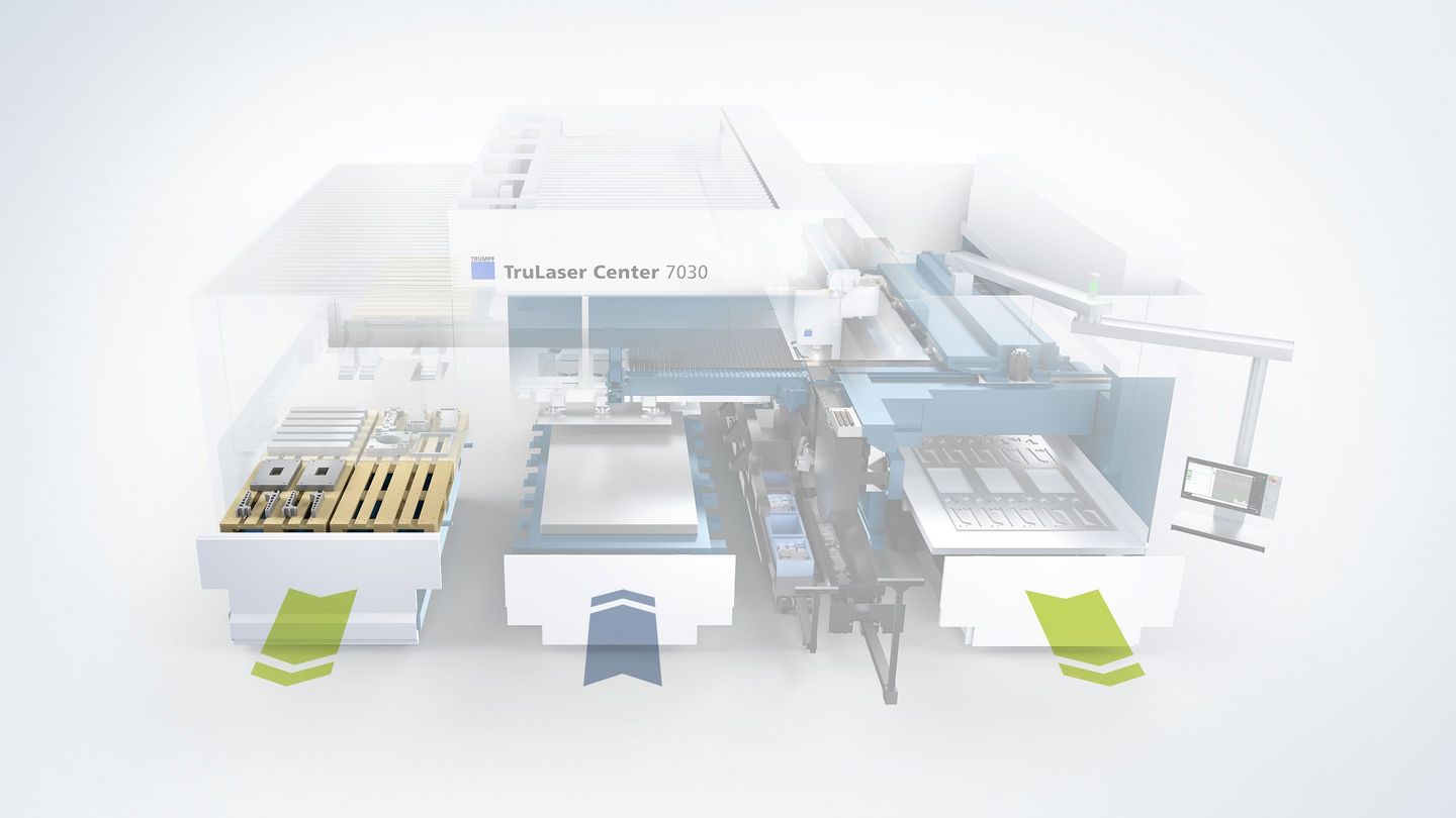 Unloading finished parts