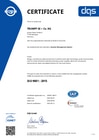 Certyfikat wg normy europejskiej DIN EN ISO 9001