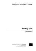 Operator's manual for bending tools