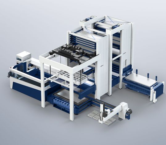 TruStore 3030 an TruLaser 5030 mit LiftMaster Store und SortMaster