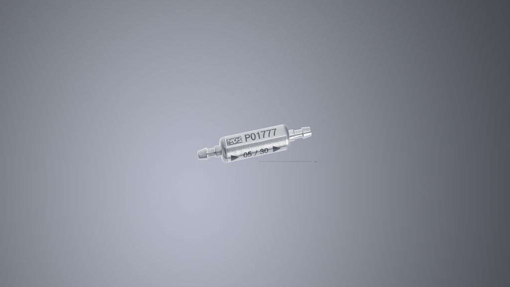 Blackmarking auf einem medizinischen Ventil mit TRUMPF Produkten