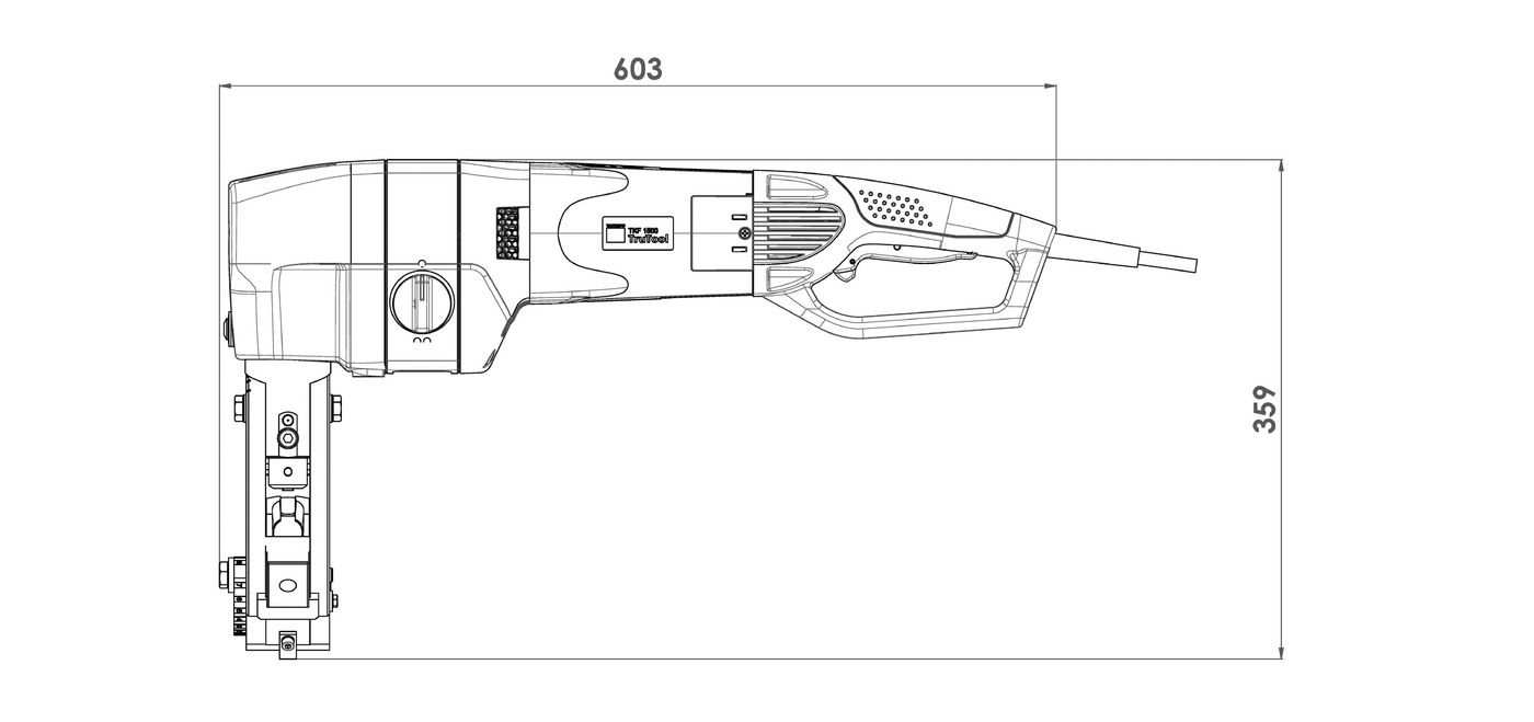 TruTool TKF 1500 with 2-gear gearbox, dimensional drawing