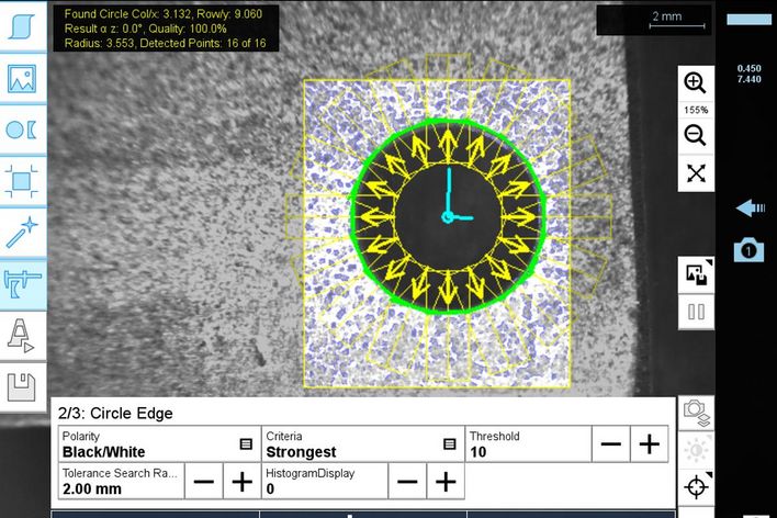 Rozpoznání vlastností probíhá přes VisionLine Detect