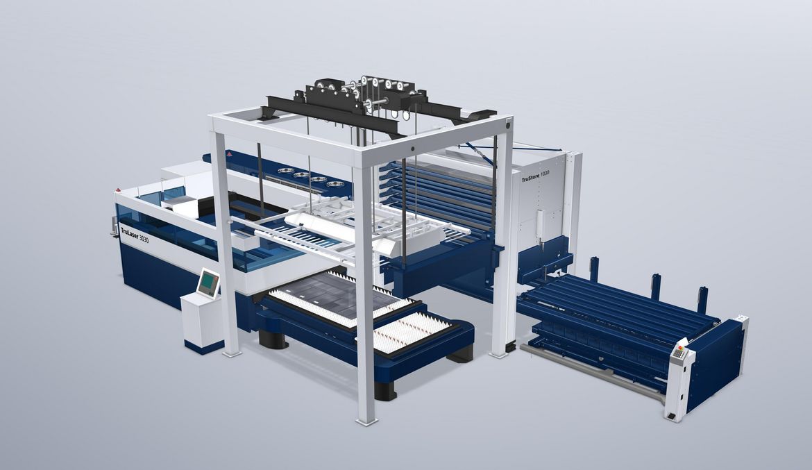 TruLaser com TruStore 1030 e LiftMaster Store