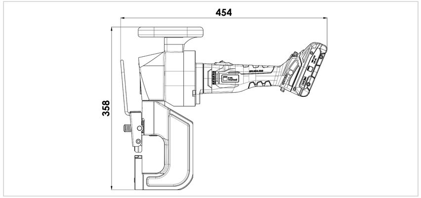 Maßzeichnung, TruTool TF 350 LiHD-Akku 18V